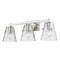 Z-Lite Analia Vanity, 3-Light, 26.25 In.W x 7.5 In.L x 9.25 In.H, Brushed Nickel/Clear Ribbed 1101-3V-BN - alternate 5